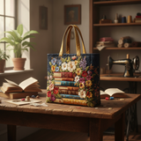 Bolsa Tote con Estampado Floral Artesanal