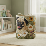 Cesta para la Colada con Pug en Margaritas