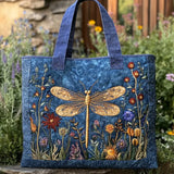 Bolso Acolchado con Libélula Dorada Bordada