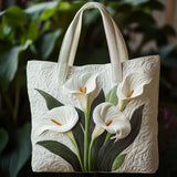Bolso de Mano en Lirio Blanco Acolchado