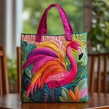 Bolsa Tote Acolchada en Forma de Flamenco Arcoíris
