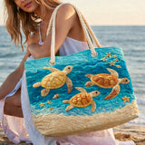 Bolsa de Playa Hecha a Mano | Costa de Tortuga Dorada