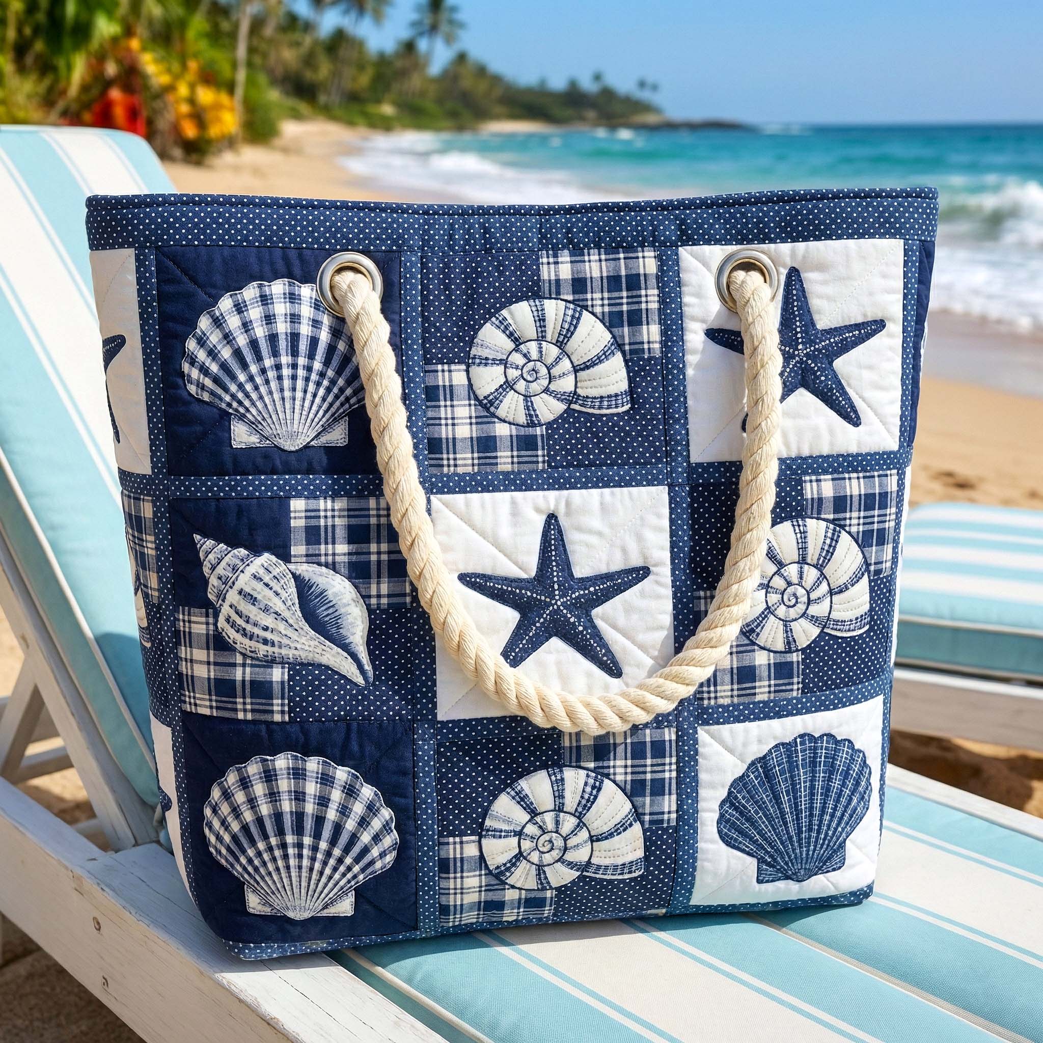 Bolsa de Playa Hecha a Mano | Serenidad de Conchas