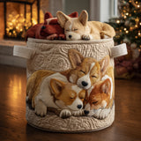 Cesto para la Ropa de los Sueños Corgi de las Fiestas
