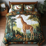 Juego de Ropa de Cama de 3 Piezas Jirafa de la Selva Majestuosa