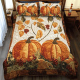 Juego de Ropa de Cama Acolchada para el Día de Acción de Gracias con Calabazas - 3 Piezas