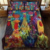 Juego de Ropa de Cama de 3 Piezas con Gallinas Extravagantes