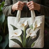 Bolso de Mano en Lirio Blanco Acolchado