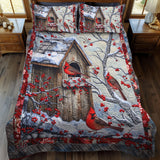 Juego de Ropa de Cama de 3 Piezas Inspirado en la Naturaleza con Cardenales